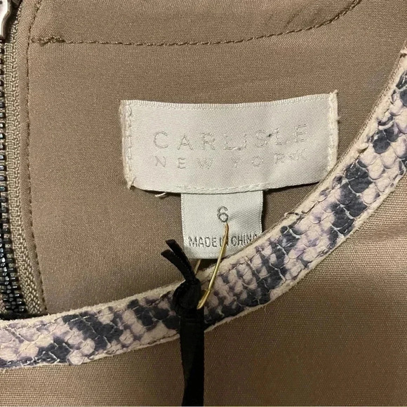NWT  Carlisle python leather taupe blouse top - Picture 9 of 9